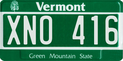 VT license plate XNO416