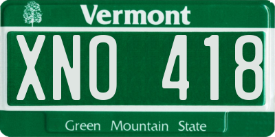 VT license plate XNO418