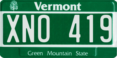 VT license plate XNO419
