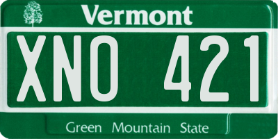 VT license plate XNO421