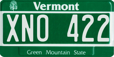 VT license plate XNO422