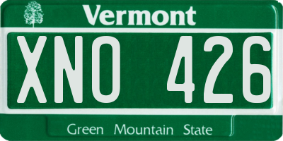 VT license plate XNO426