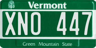 VT license plate XNO447
