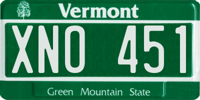VT license plate XNO451