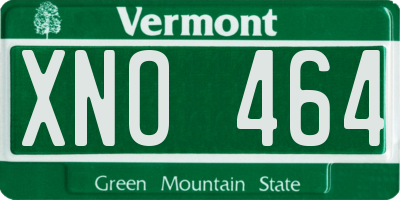 VT license plate XNO464
