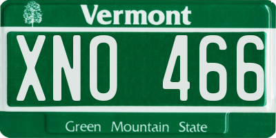 VT license plate XNO466