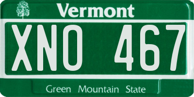 VT license plate XNO467