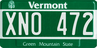 VT license plate XNO472