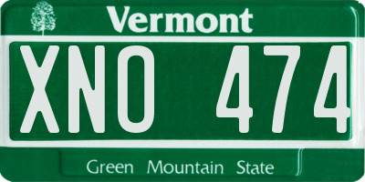 VT license plate XNO474