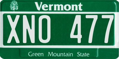 VT license plate XNO477