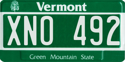 VT license plate XNO492