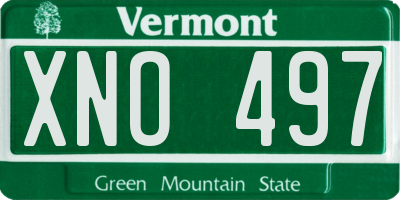 VT license plate XNO497
