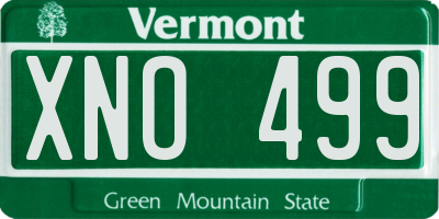 VT license plate XNO499