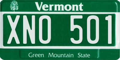 VT license plate XNO501