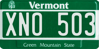 VT license plate XNO503