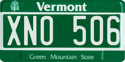 VT license plate XNO506