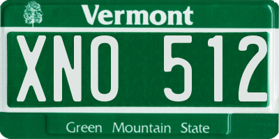 VT license plate XNO512