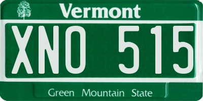 VT license plate XNO515