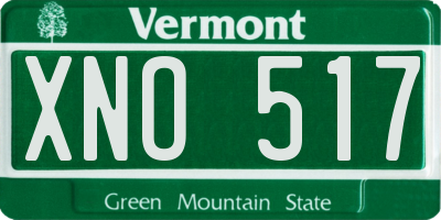 VT license plate XNO517