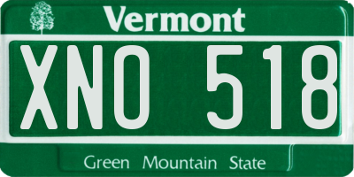VT license plate XNO518