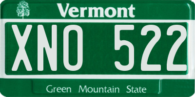 VT license plate XNO522