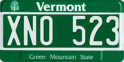 VT license plate XNO523