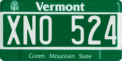 VT license plate XNO524