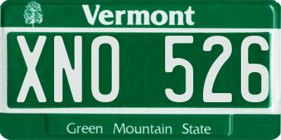 VT license plate XNO526