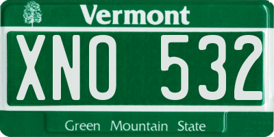 VT license plate XNO532