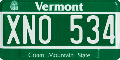 VT license plate XNO534