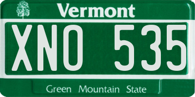 VT license plate XNO535