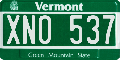 VT license plate XNO537