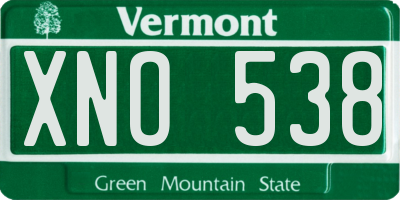 VT license plate XNO538