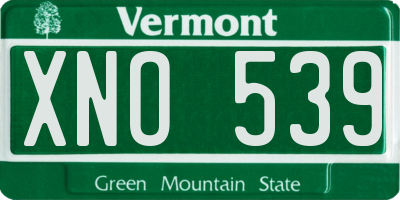VT license plate XNO539