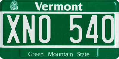 VT license plate XNO540