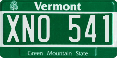 VT license plate XNO541