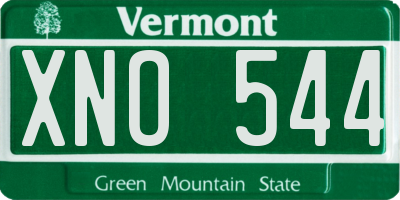 VT license plate XNO544