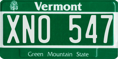 VT license plate XNO547