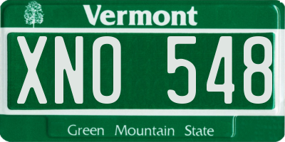 VT license plate XNO548