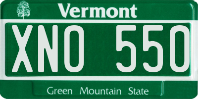 VT license plate XNO550