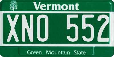 VT license plate XNO552