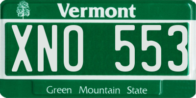 VT license plate XNO553