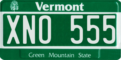 VT license plate XNO555