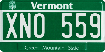 VT license plate XNO559