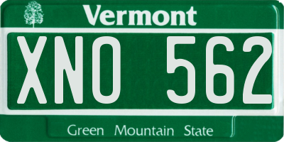 VT license plate XNO562