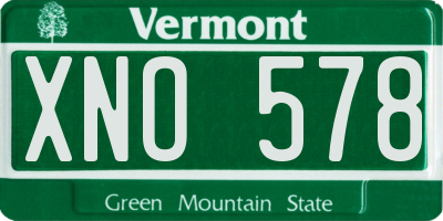 VT license plate XNO578