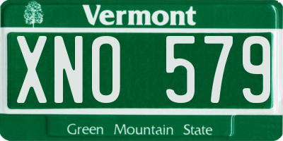 VT license plate XNO579