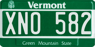 VT license plate XNO582