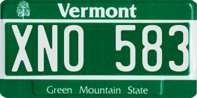 VT license plate XNO583