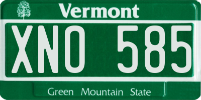 VT license plate XNO585